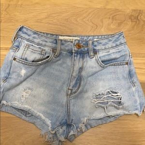 Pacsun light washed high rise jean shorts